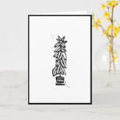 Rubber Tree Block print Kaart (Gele Bloem)