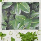 Rubber Tree Closeup Theedoek (Gevouwen)