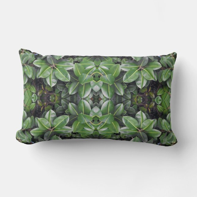 Rubber Tree Leaf Patroon Kussen (Voorkant)