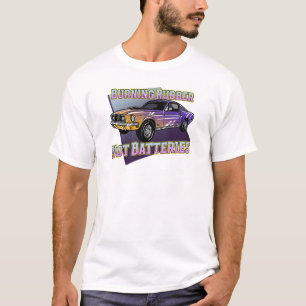 Rubber verbranden, geen batterijen t-shirt