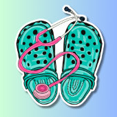 Rubber Verpleegklompen en Stethoscoop Waterdicht Sticker