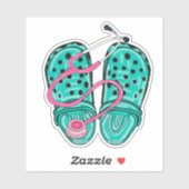 Rubber Verpleegklompen en Stethoscoop Waterdicht Sticker (Vel)