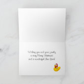 Rubber Vrolijke Kerstmis van de Kerstman Ducky Feestdagen Kaart (Binnen)