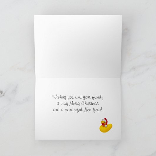 Rubber Vrolijke Kerstmis van de Kerstman Ducky Feestdagen Kaart (Binnen)