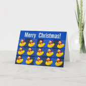 Rubber Vrolijke Kerstmis van de Kerstman Ducky Feestdagen Kaart (Voorkant)