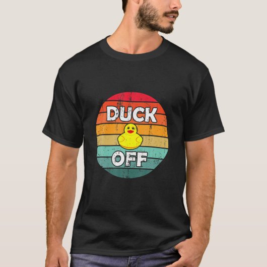 Rubber Yellow Duck - Sarcastic - Duck Off - Distre T-shirt (Voorkant)
