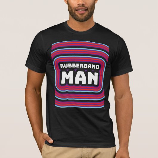 RUBBERBAND MAN MANNEN 1970S BIRTHDAY T-SHIRTS (Voorkant)