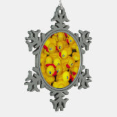 Rubberduckerpatroon Tin Sneeuwvlok Ornament (Links)