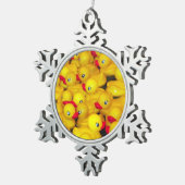 Rubberduckerpatroon Tin Sneeuwvlok Ornament (Rechts)