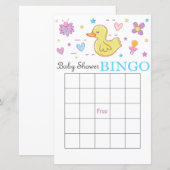 Rubbereend baby shower bingo (Voorkant / Achterkant)