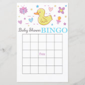 Rubbereend baby shower bingo (Voorkant)