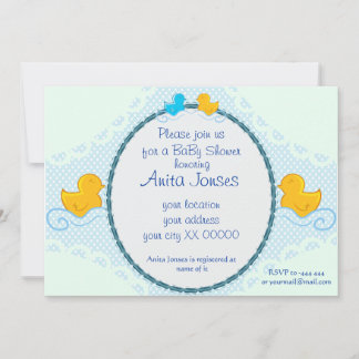 rubbereend baby shower kaart