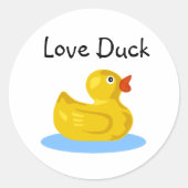 rubbereend, Love Duck Ronde Sticker (Voorkant)