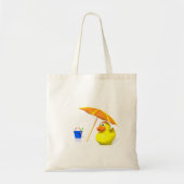 Rubbereend op het strand tote bag (Voorkant)