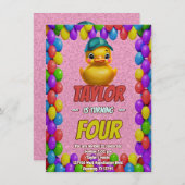 Rubbereend Schattige Gepersonaliseerde Verjaardag  Kaart (Voorkant / Achterkant)