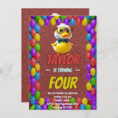 Rubbereend Schattige Gepersonaliseerde Verjaardag  Kaart (Voorkant / Achterkant)