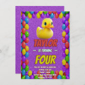 Rubbereend Schattige Gepersonaliseerde Verjaardag  Kaart (Voorkant / Achterkant)