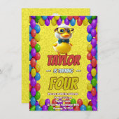 Rubbereend Schattige Gepersonaliseerde Verjaardag  Kaart (Voorkant / Achterkant)