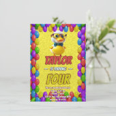 Rubbereend Schattige Gepersonaliseerde Verjaardag  Kaart (Staand voorkant)