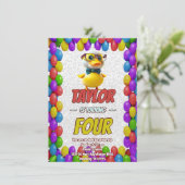 Rubbereend Schattige Gepersonaliseerde Verjaardag  Kaart (Staand voorkant)