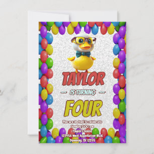 Rubbereend Schattige Gepersonaliseerde Verjaardag  Kaart