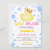 Rubberen eend 1e verjaardag uitnodiging (Voorkant)