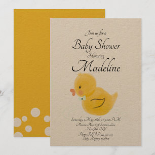 Rubberen Eend Aquarel Baby Borrel Rustiek Kaart