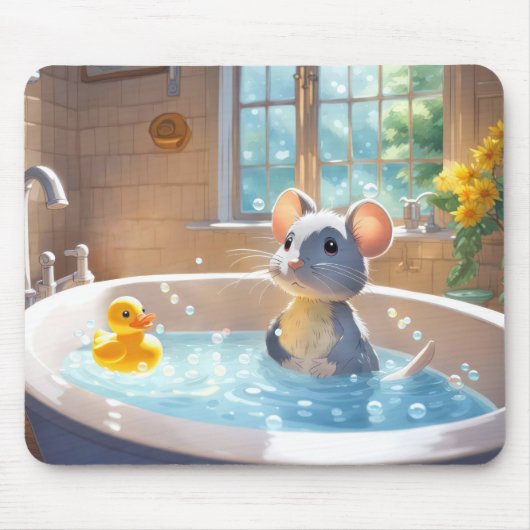 Rubberen eend en muis in bad muismat (Voorkant)
