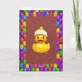 Rubberen eend gepersonaliseerde leuke groet verjaa kaart (Achterkant)