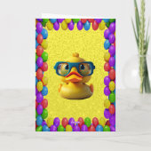 Rubberen eend gepersonaliseerde leuke groet verjaa kaart (Achterkant)