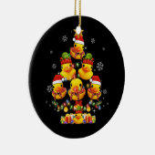 Rubberen eend kerstboom kerstboom Xmas licht omgev Keramisch Ornament (Rechts)