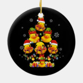 Rubberen eend kerstboom kerstboom Xmas licht omgev Keramisch Ornament (Achterkant)