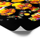 Rubberen eend kerstboom kerstboom Xmas licht omgev Poster (Hoek)