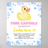 Rubberen eend meisje verjaardag tijd capsule teken poster (Voorkant)