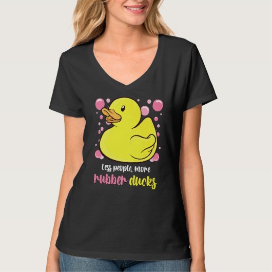 Rubberen eend minder mensen meer rubberen eenden b t-shirt (Voorkant)