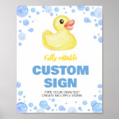 Rubberen eend verjaardagsfeesttafel teken poster (Voorkant)