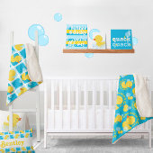 Rubberen eend voor jongen met naam kussen