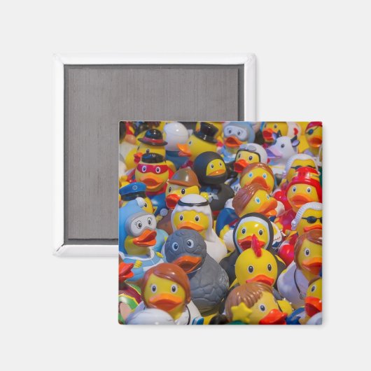 Rubberen eenden in kostuum magneet (Voorkant / Achterkant)