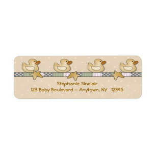 Rubberen eendenetiket etiket