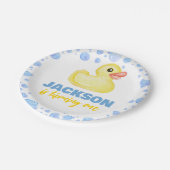 Rubberen eendenetiketten Verjaardag Baby shower Papieren Bordje (Gekanteld)
