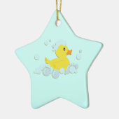 Rubberen Eendje in Bellen Keramisch Ornament (Links)