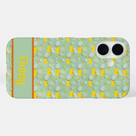 Rubberen eendjes en bellen patroon Case-Mate iPhone case (Achterkant (horizontaal))