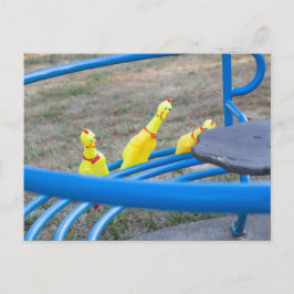 Rubberen kippen in een draaimolen briefkaart