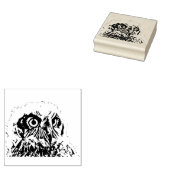 Rubberen stempel - geëtste uil (Gestempeld)