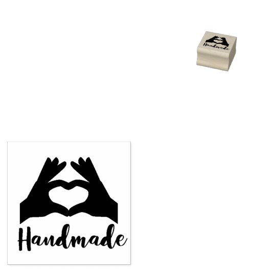 Rubberen stempel Handgemaakte Hart Handen (Gestempeld)