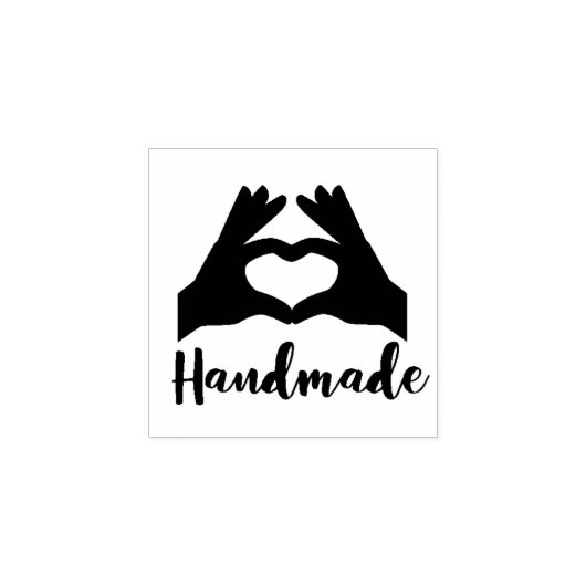 Rubberen stempel Handgemaakte Hart Handen (Afrduk)