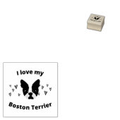 Rubberen stempel "I love my Boston Terrier" (Gestempeld)