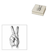Rubberen stempel met  Victory Handvingers (Gestempeld)