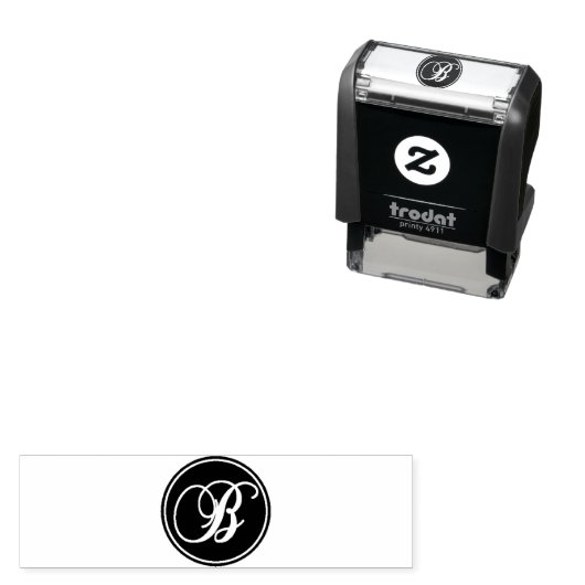 Rubberen stempel monogram (letter B) (In situ)