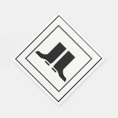 Rubberlaarzen Veiligheid Bord Zwart Wit Rubberlaar Servet (Hoek)